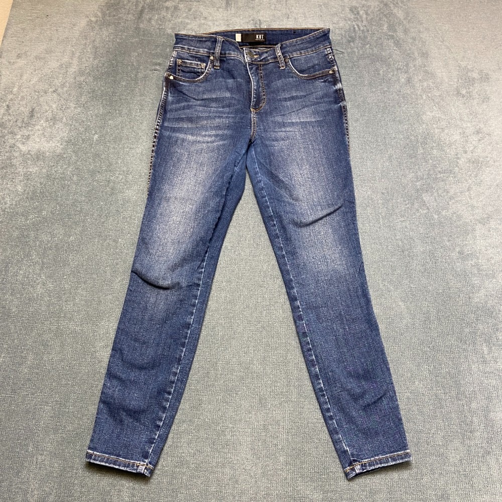 Kut From The Kloth Donna Ankle Skinny Jeans Womens 6 Blue Denim Cotton Stretch